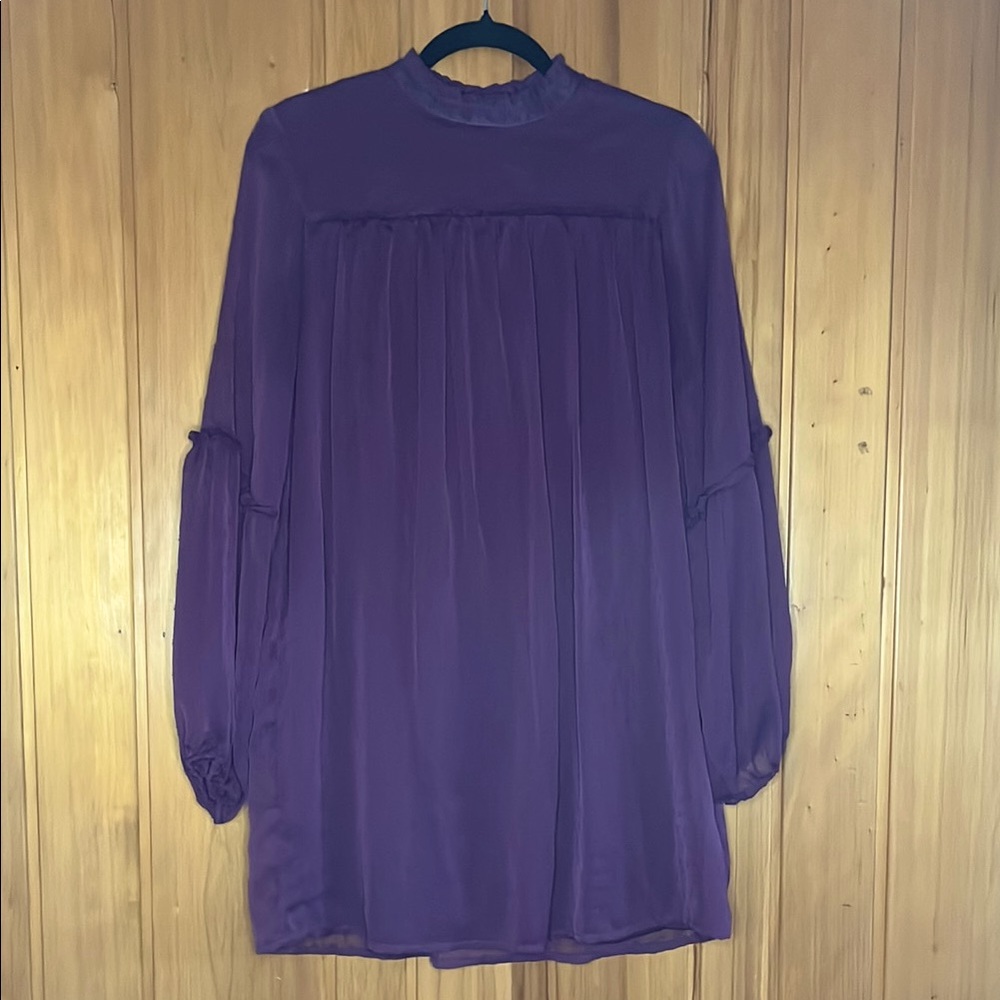 Purple Long Sleeve Dress